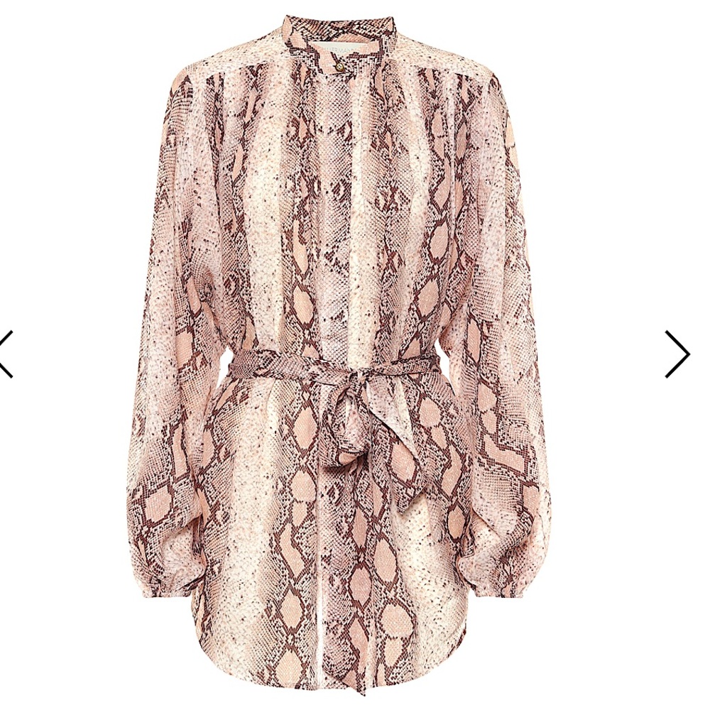ZIMMERMANN Bellitude batwing snake print tunic blouse
